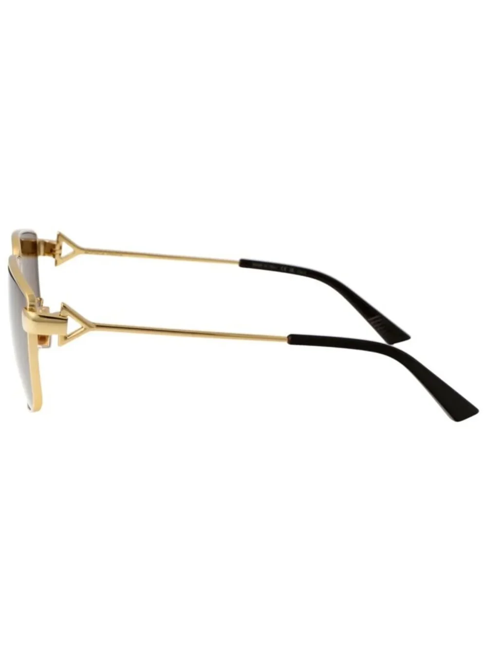 New Bottega Veneta Women's Sunglasses Square Rectangle Metal Frame Gold Gold